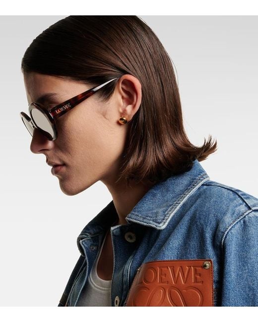 Loewe Brown Round Slim Oversized Sunglasses