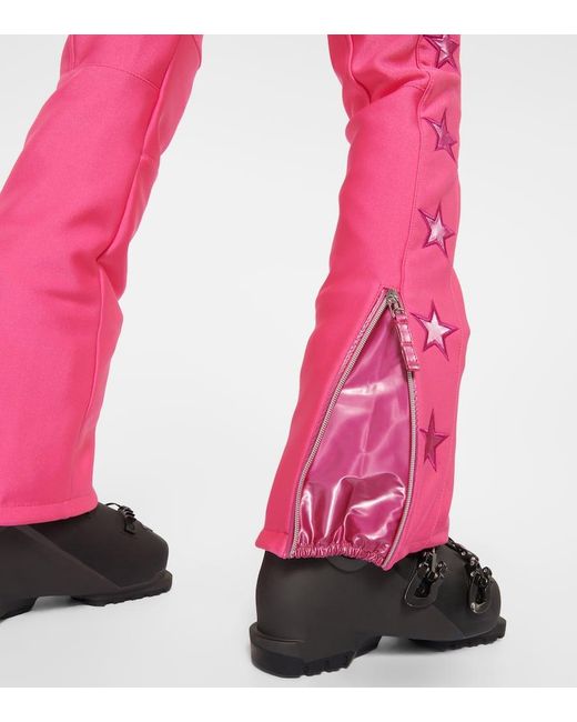Jet Set Pink Tiby Star-applique Flared Ski Pants