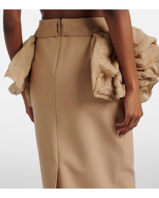 Max Mara Natural Baccano Peplum Pencil Skirt