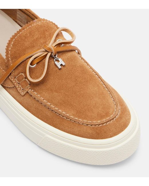 Hogan Brown Suede Boat Shoes