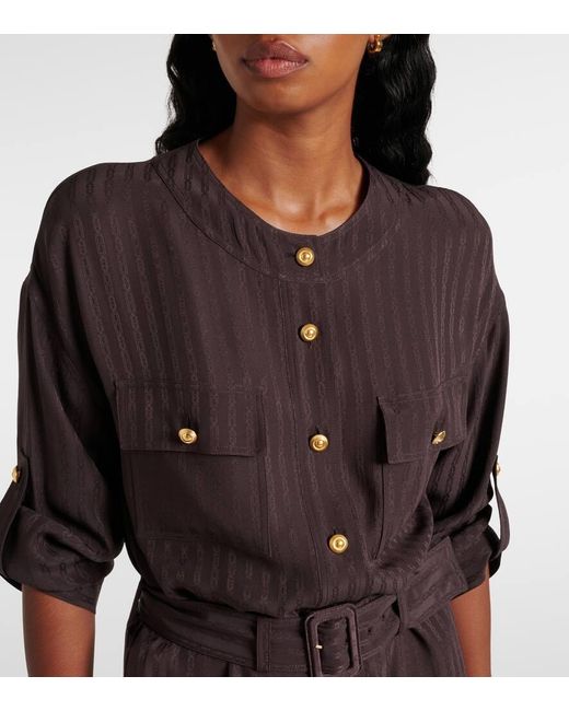 Tom Ford Brown Striped Belted Shirt Dress