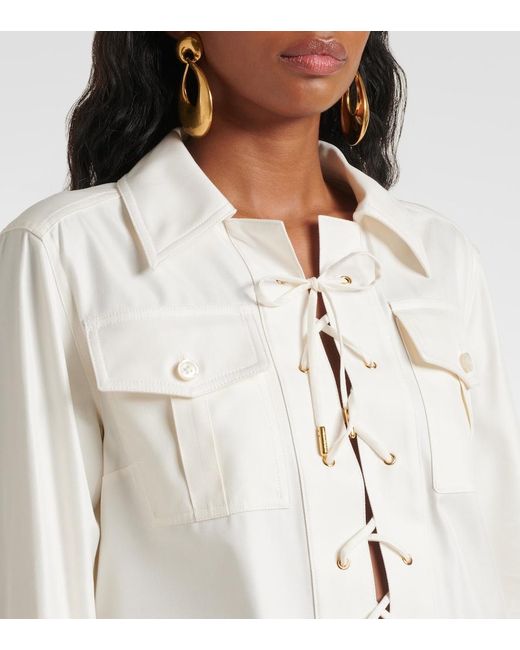 Tom Ford White Cotton And Silk Minidress