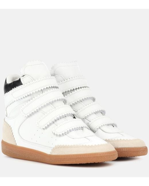Isabel Marant White Bilsy Leather & Suede High-top Wedge Sneaker