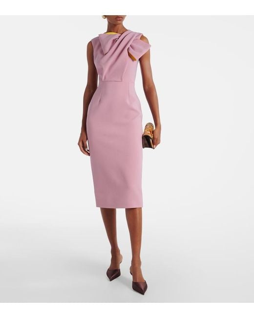Roksanda Pink Bow-Detail Crepe Dress