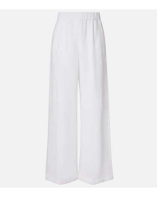 Brunello Cucinelli White Weite Hose Aus Baumwolle