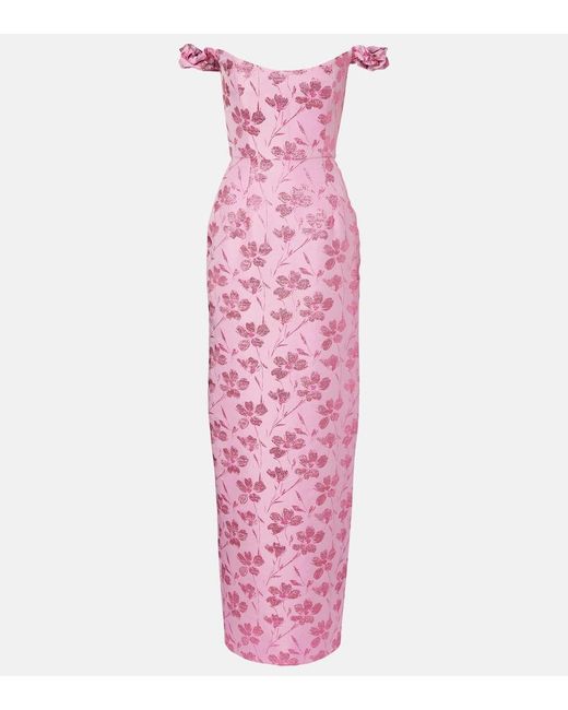 Markarian Pink Off-Shoulder-Robe Yolanda Aus Brokat