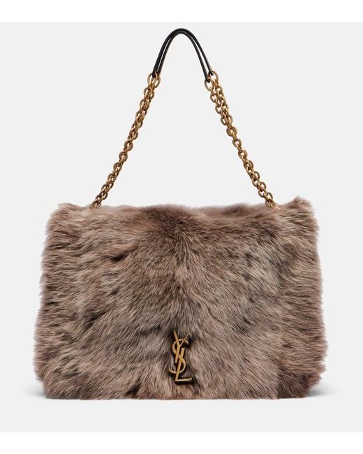 Saint Laurent Women's Brown Jamie 4.3 Large Shearling Shoulder Bag