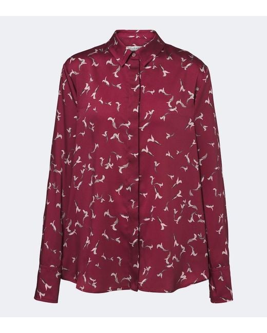 Altuzarra Red Chika Printed Satin Shirt