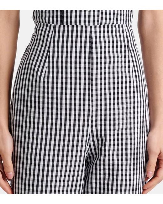 Faithfull The Brand Blue Gingham Cotton Poplin Capri Pants