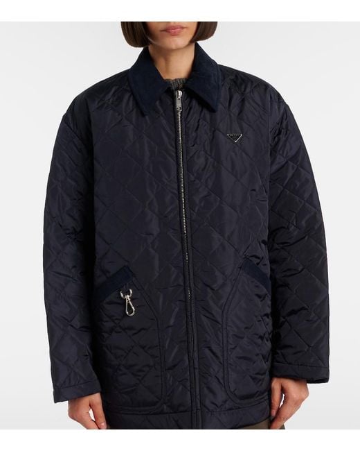 Prada Blue Re-Nylon Quilted Jacket