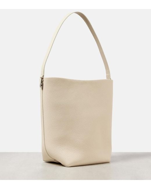 The Row White Tote Bag N/S Park Medium Aus Leder