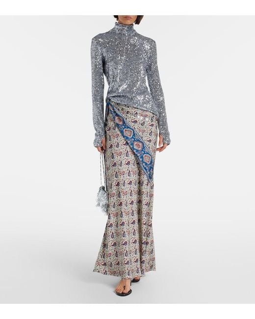 Rabanne Gray Sequined Top