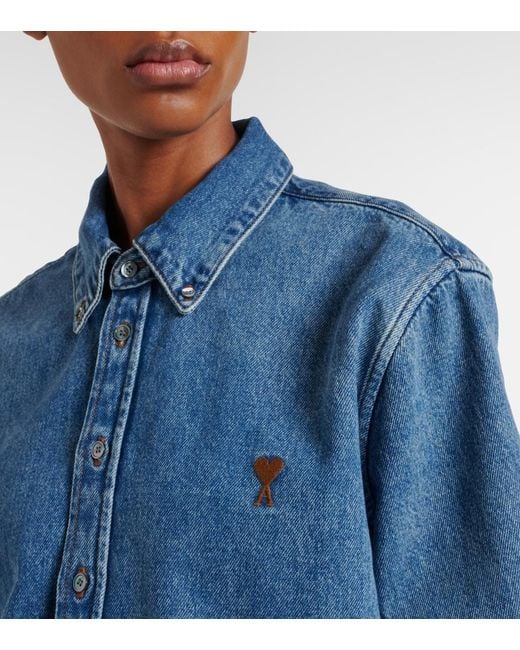 AMI Blue Ami De Cour Denim Shirt