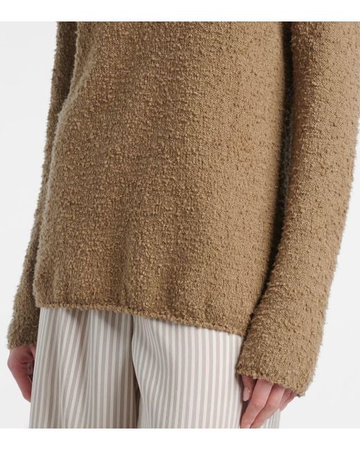 The Row Brown Kathy Cotton Boucle Sweater
