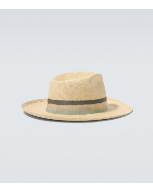 Borsalino White Harlem Straw Panama Hat for men