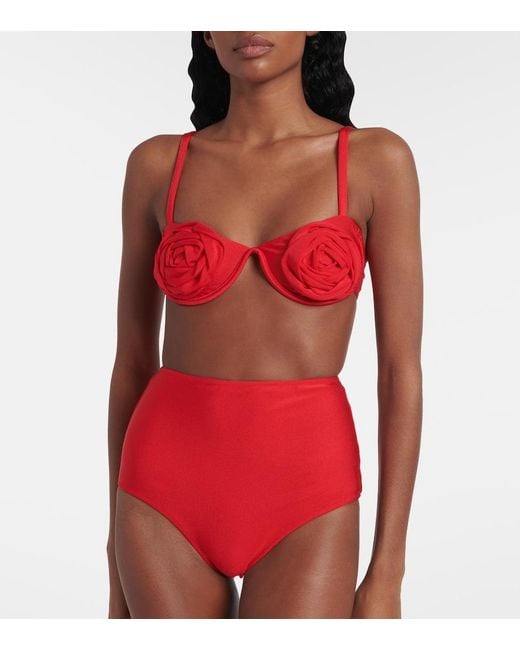 Adriana Degreas Red Floral-Applique Bikini