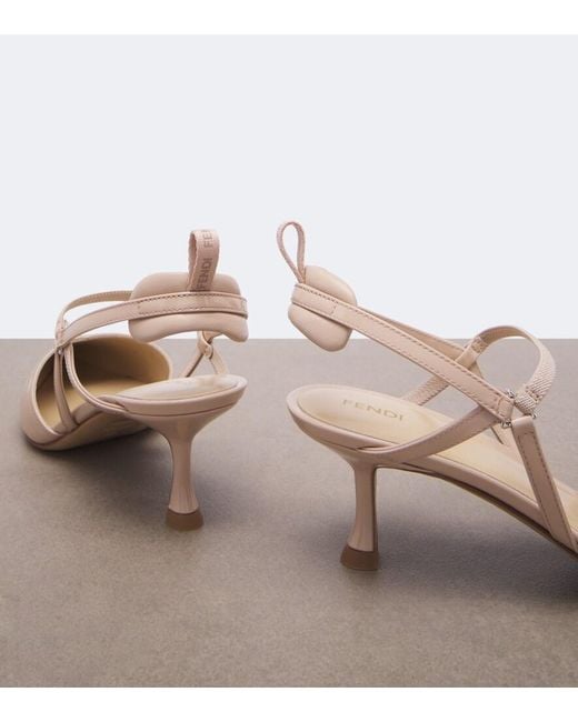 Fendi Pink Very Colibri Patent Leather Slingback Pumps