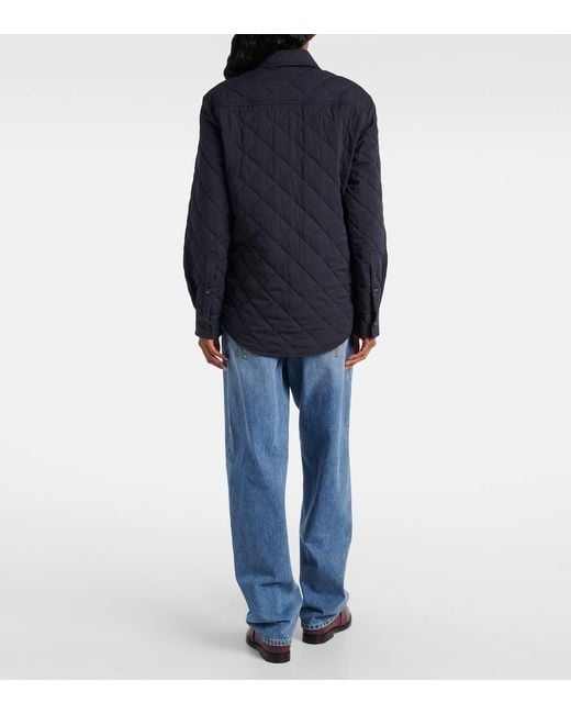 Bottega Veneta Blue Quilted Cotton-Blend Overshirt