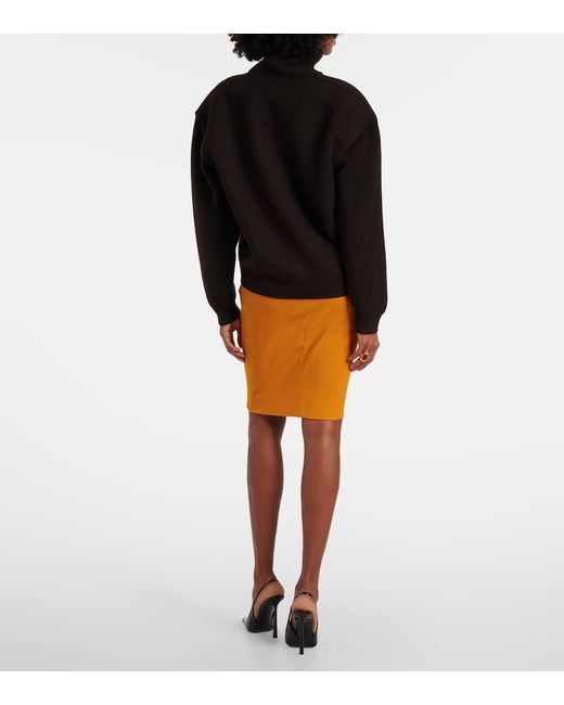 Pull A Col Roule En Laine Saint Laurent en coloris Black