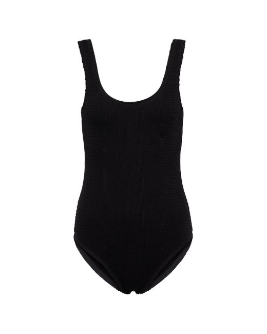 Bottega Veneta Crinkled Swimsuit in Black - Lyst