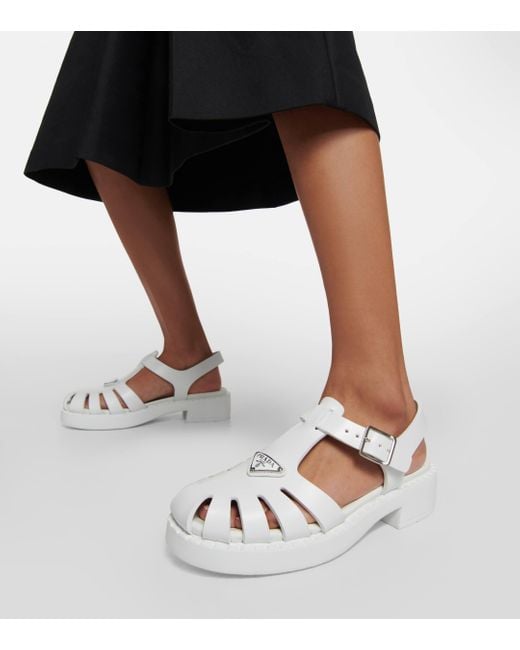 Prada Rubber Sandals in White Lyst UK