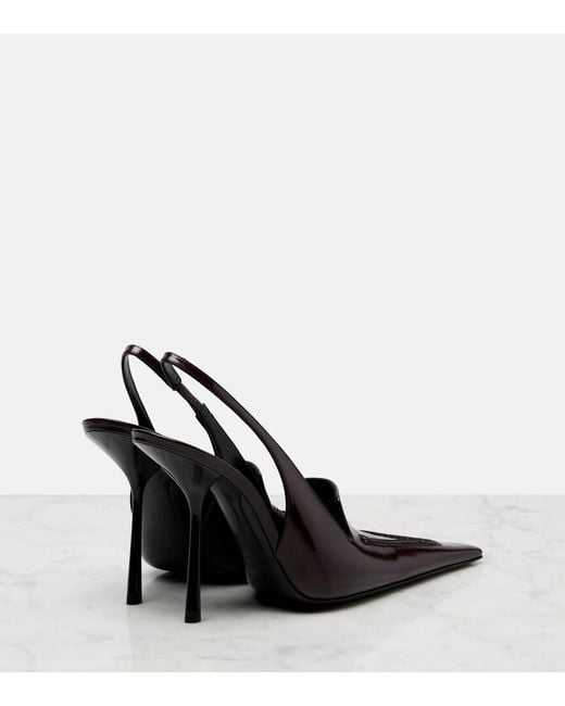 Saint Laurent Black Voltaire Leather Slingback Pumps