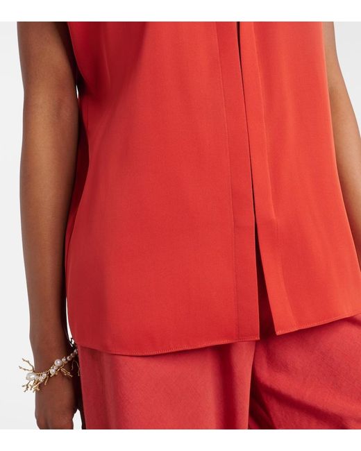 Vince Red Silk-Blend Blouse