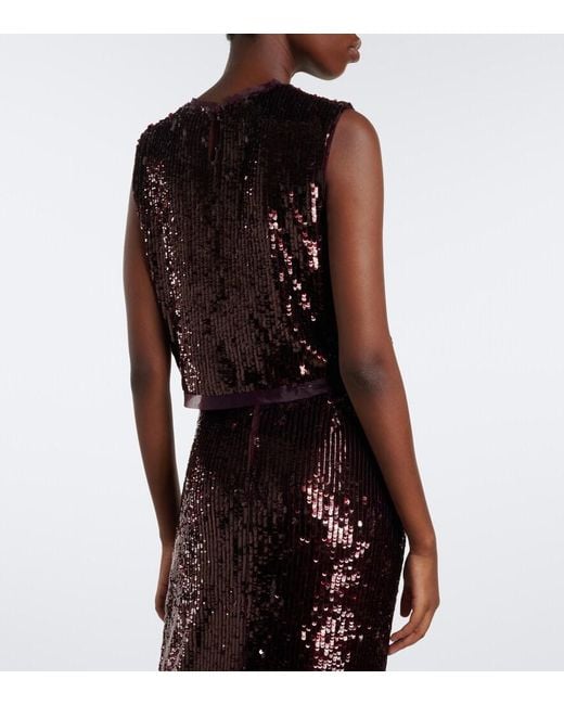 Jonathan Simkhai Black Cydia Sequined Top