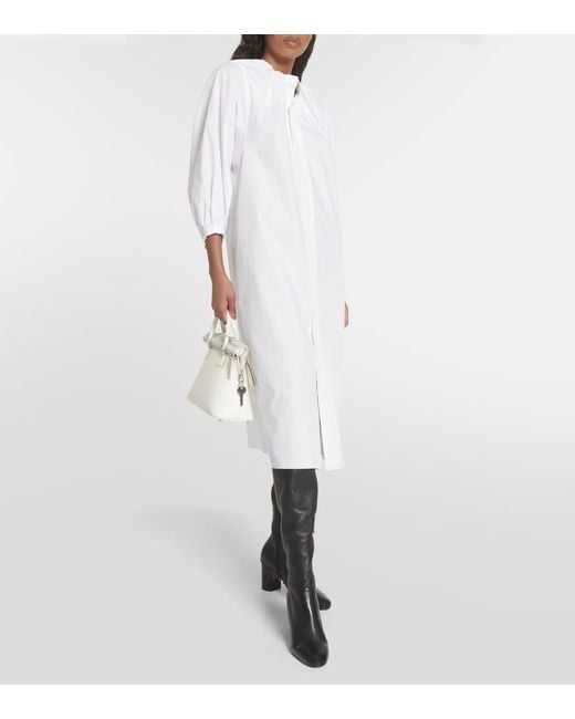MM6 by Maison Margiela White Cotton Poplin Midi Dress