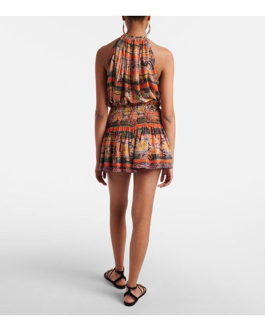 Isabel Marant Brown Maelly Paisley Silk Voile Wide-Leg Shorts