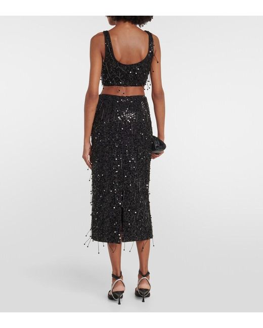 Jonathan Simkhai Black Gisele Midi Skirt