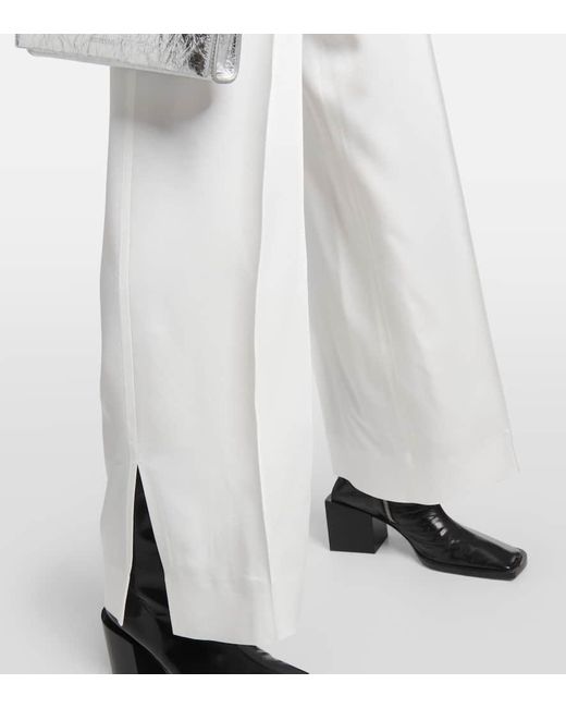 Pantalones rectos de saten Jil Sander de color White