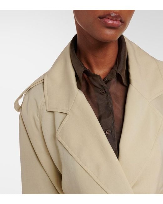 Frankie Shop Natural Simona Cropped Trench Coat