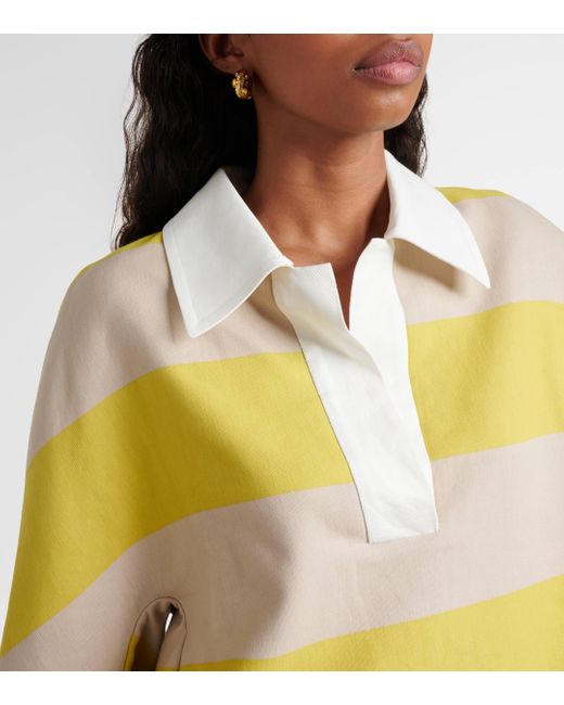 Dries Van Noten Yellow Striped Cotton-blend Top