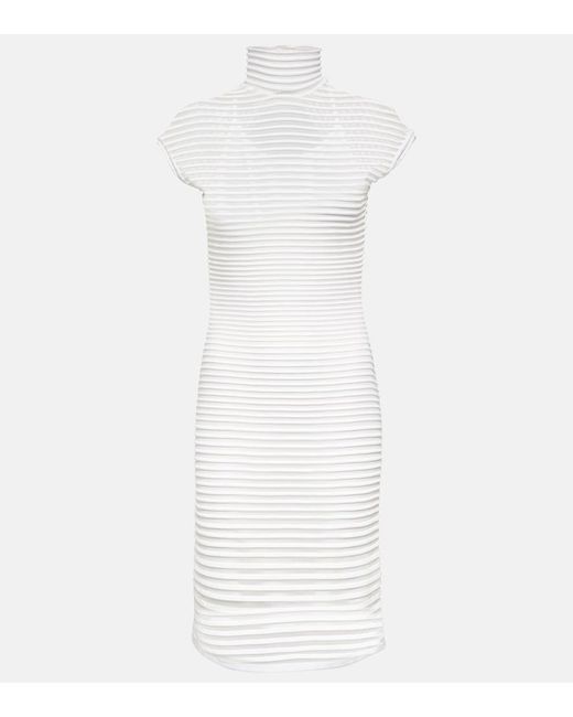 Alaïa White Striped Minidress