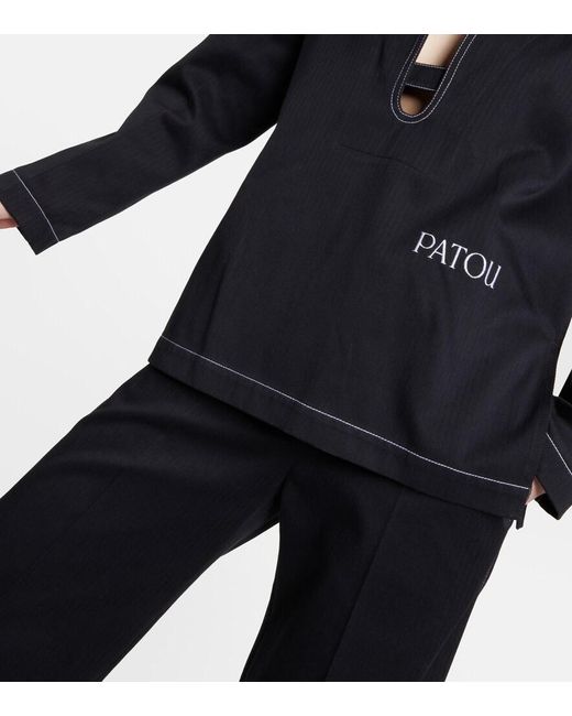 Patou Black Logo Cotton Top