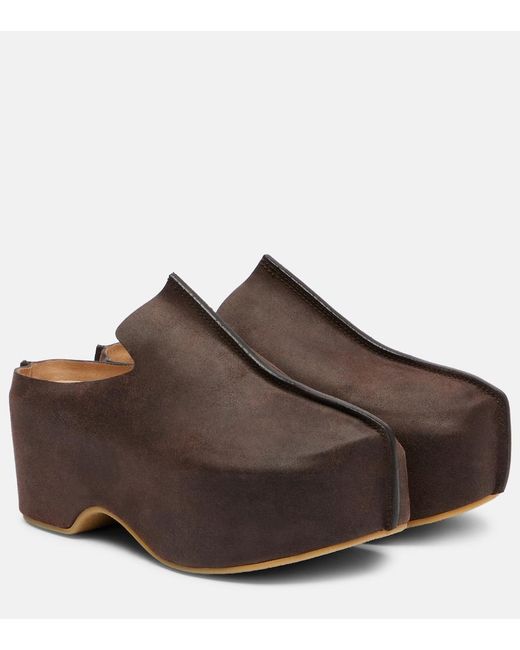 J.W. Anderson Brown Suede Platform Mules