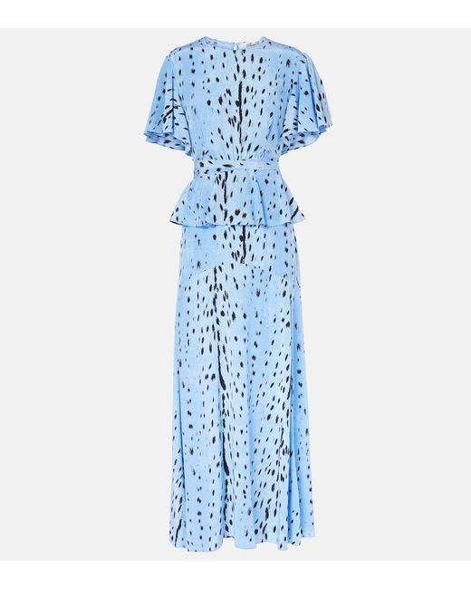 Diane von Furstenberg Blue Levana Printed Maxi Dress