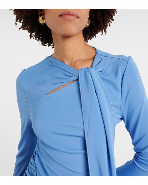 Victoria Beckham Blue Tie Detail Top