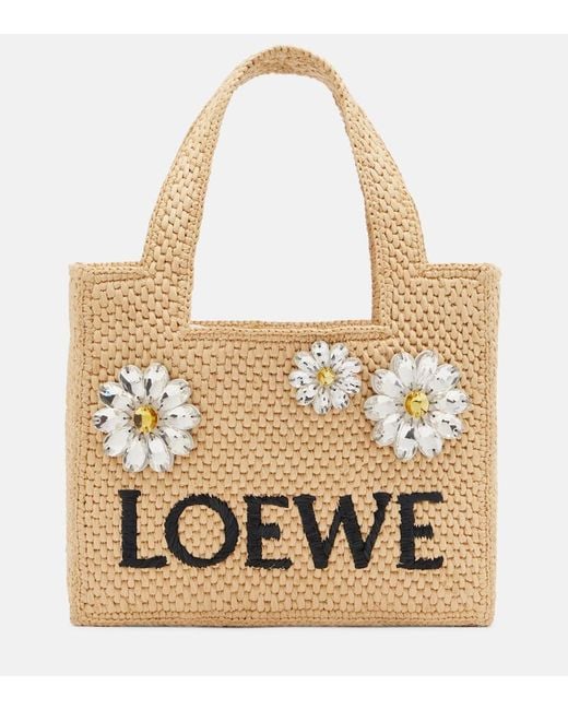 Loewe Metallic Paula's Ibiza Embellished Raffia Top-Handle Bag