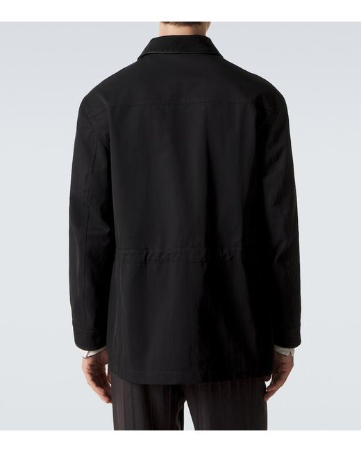 Tom Ford Black Cotton And Silk Twill Field Jacket for men