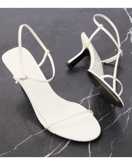 The Row White Bare Leather Sandals