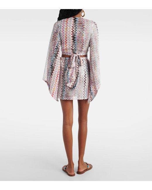Missoni White Zigzag Cropped Blouse