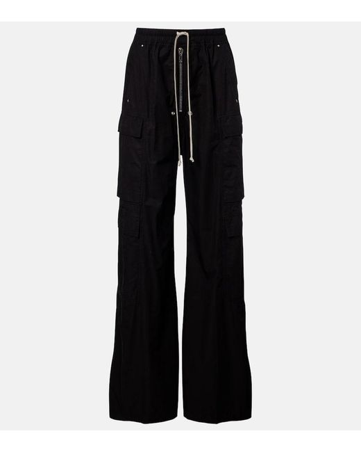 Rick Owens Black Drkshdw Jumbo Belas Cotton Cargo Pants