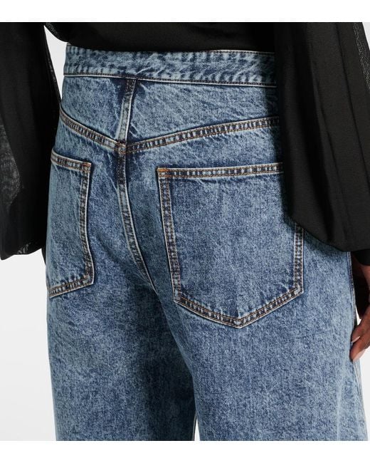 Alaïa Blue Wide-Leg Wrap Jeans