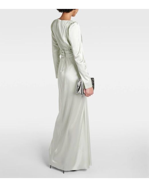Dolce & Gabbana Green Robe Aus Einem Seidengemisch