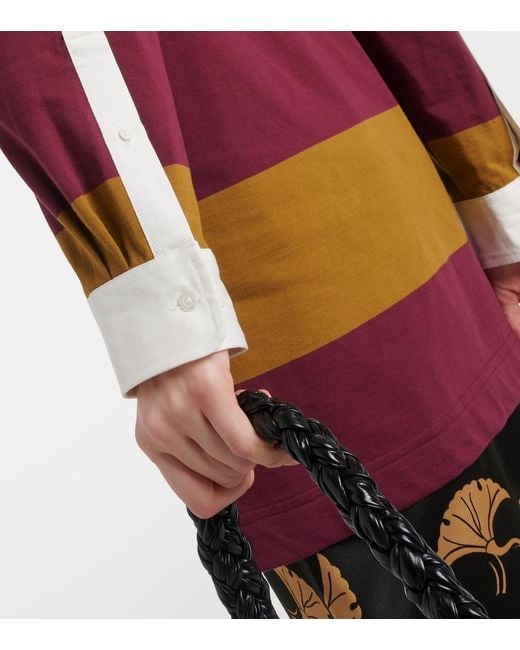 Dries Van Noten Red Colorblocked Cotton-Blend Sweatshirt