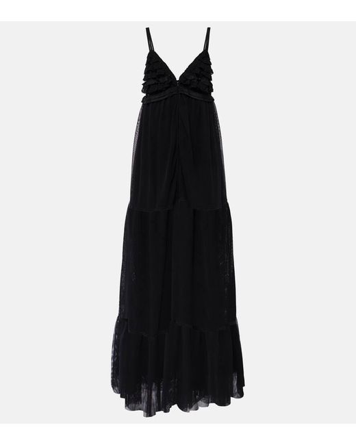 Dorothee Schumacher Black Beautiful Dream Cotton And Silk Maxi Dress