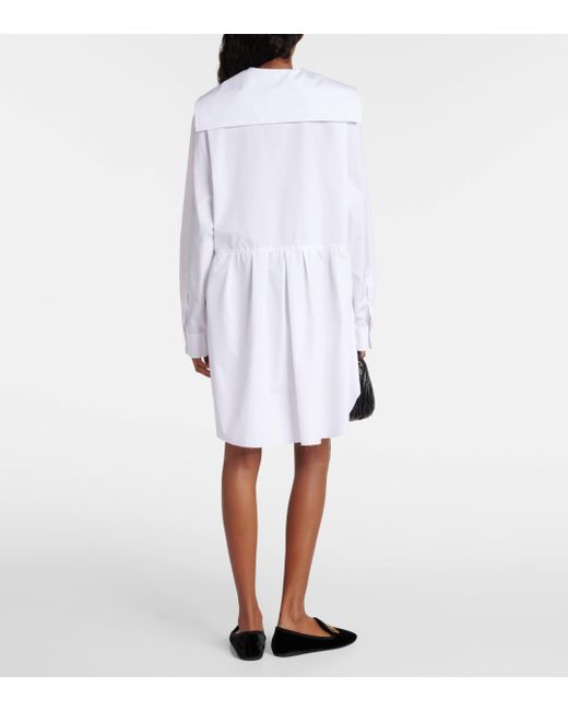 Robe chemise en coton Miu Miu en coloris White