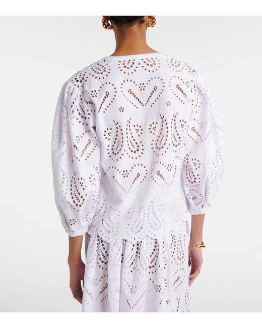 Etro White Cotton-Blend Top